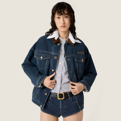 Miu 25fw denim padded jacket