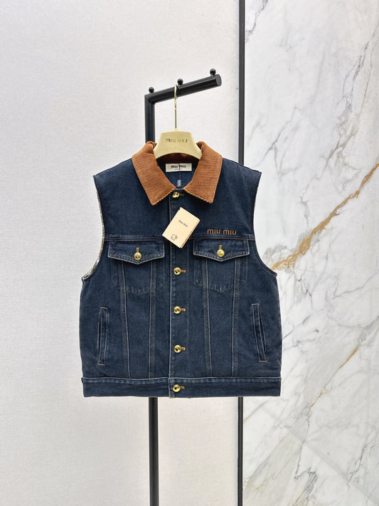 Miu 25fw denim padded vest