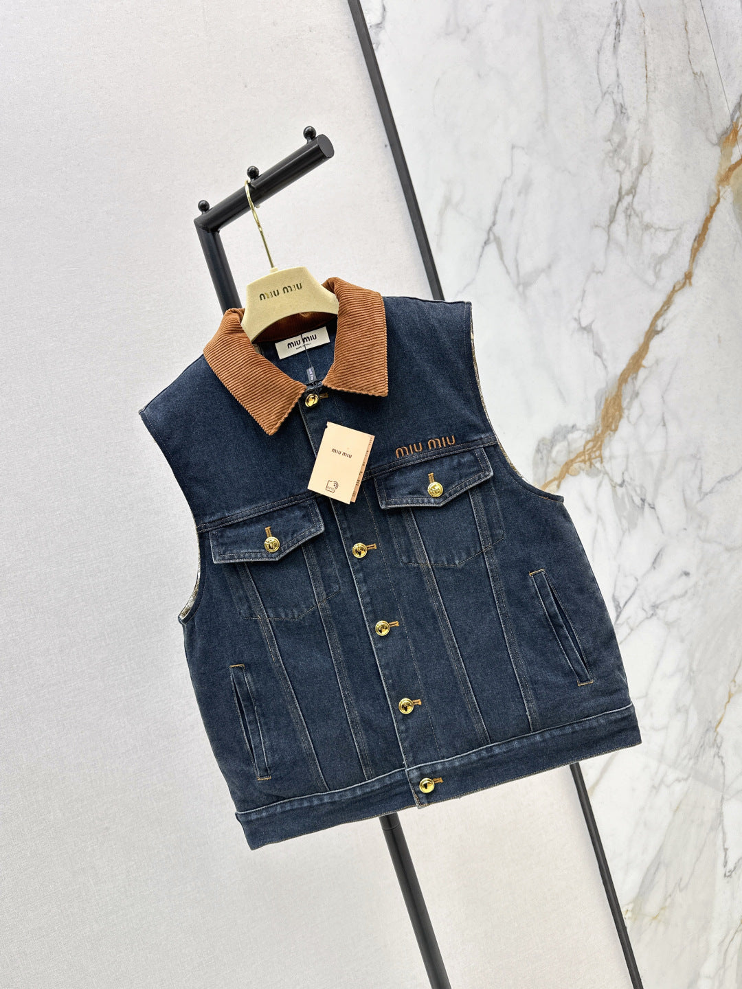 Miu 25fw denim padded vest