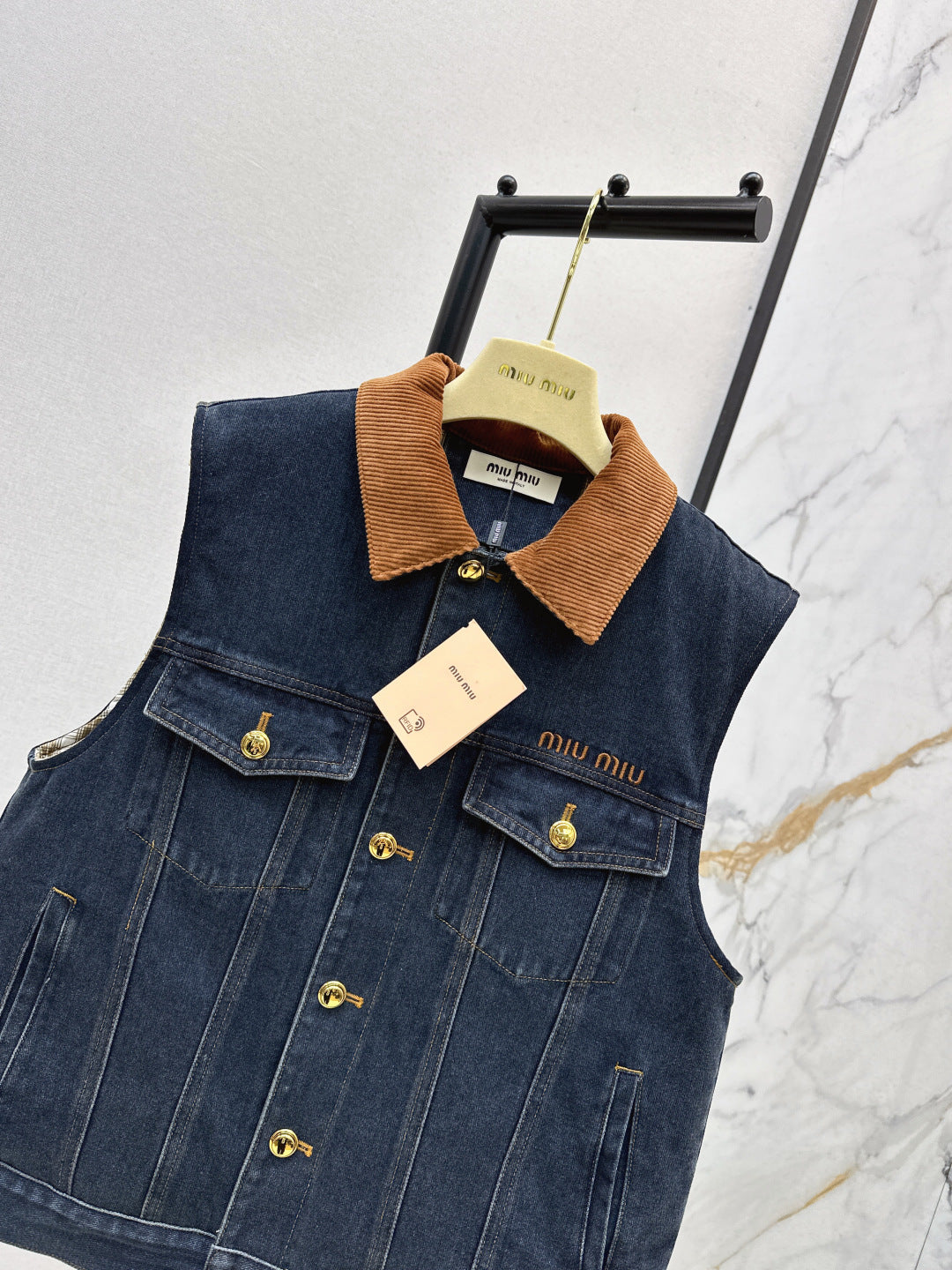 Miu 25fw denim padded vest
