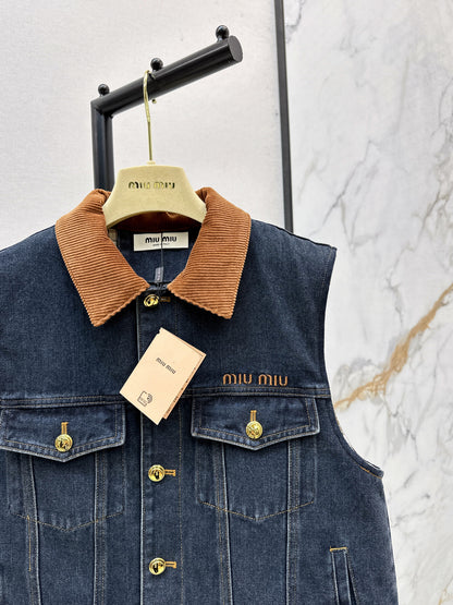Miu 25fw denim padded vest