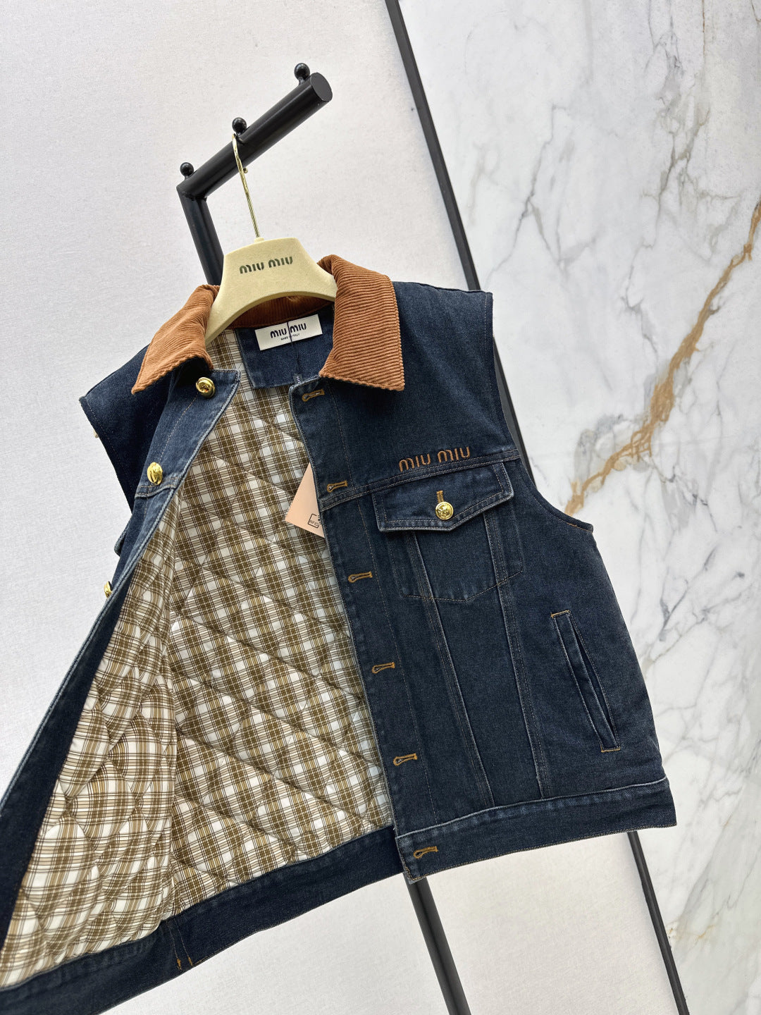 Miu 25fw denim padded vest