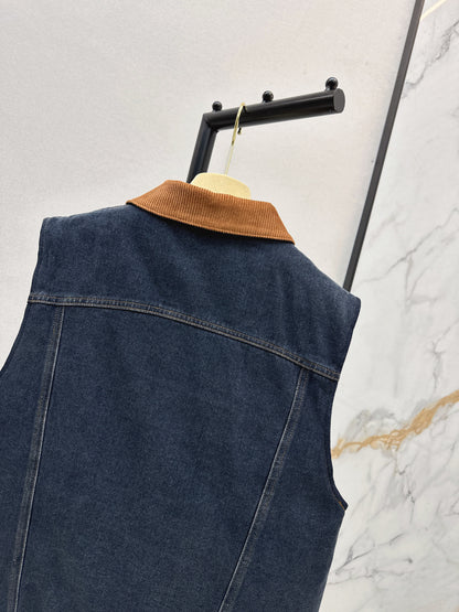 Miu 25fw denim padded vest
