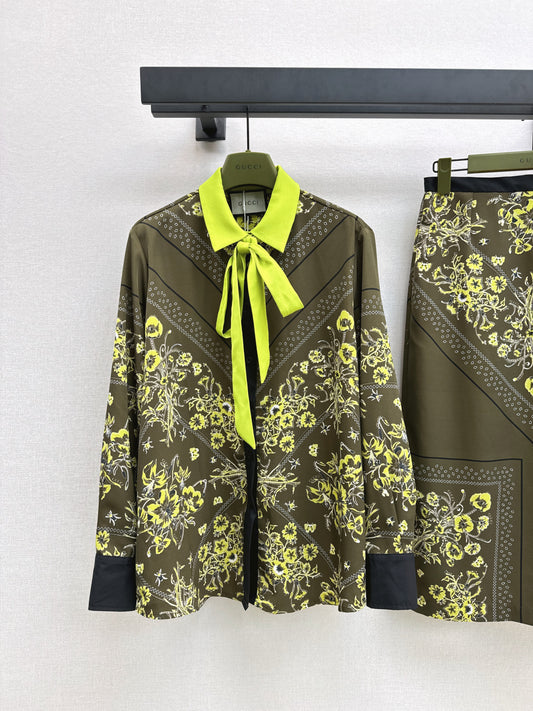Guc 25fw floral shirt