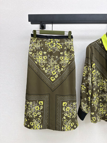 Guc 25fw floral skirt