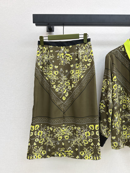 Guc 25fw floral skirt