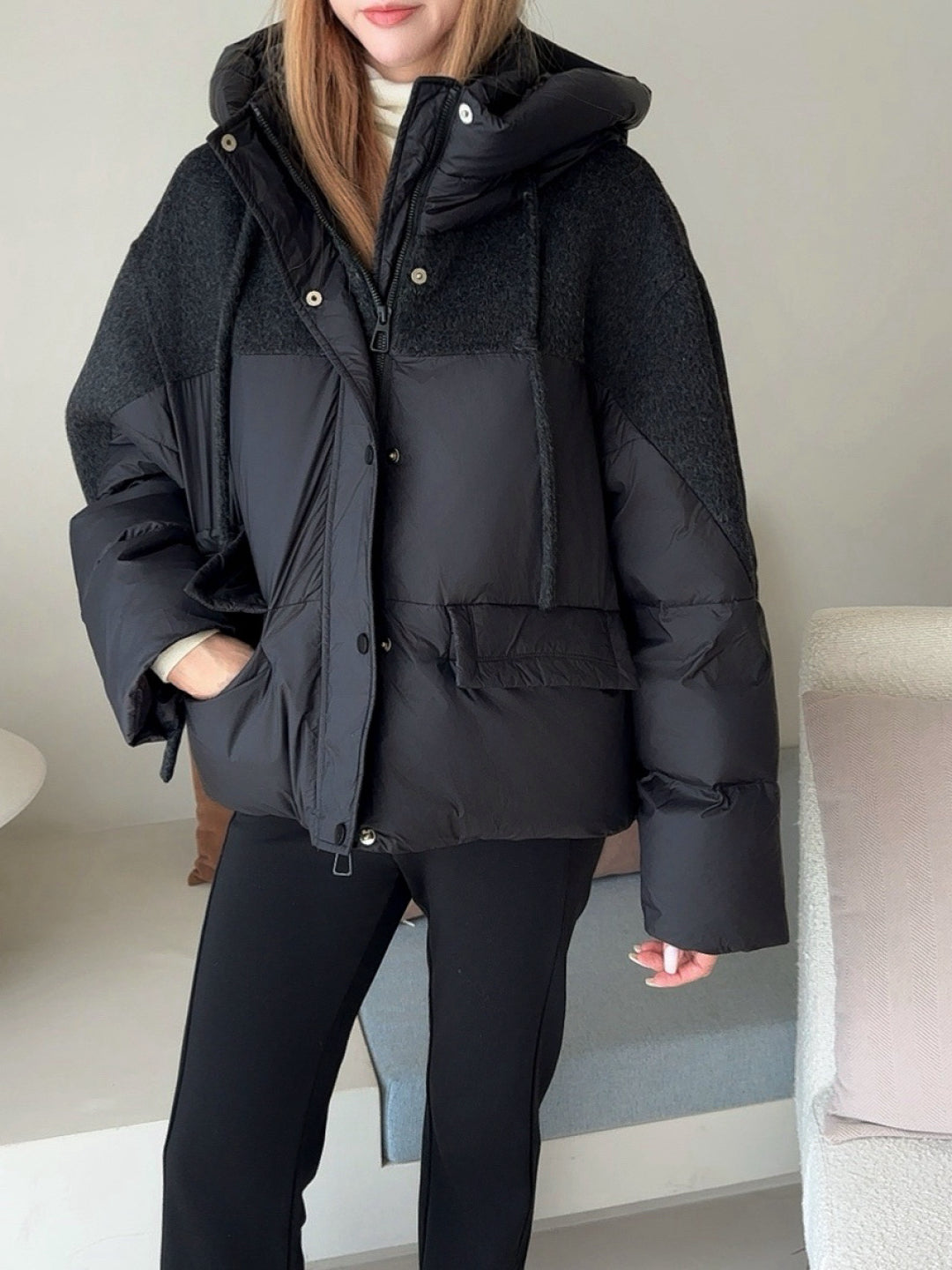 Max 25fw patchwork down jacket