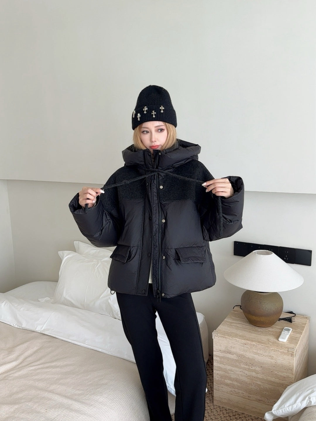 Max 25fw patchwork down jacket