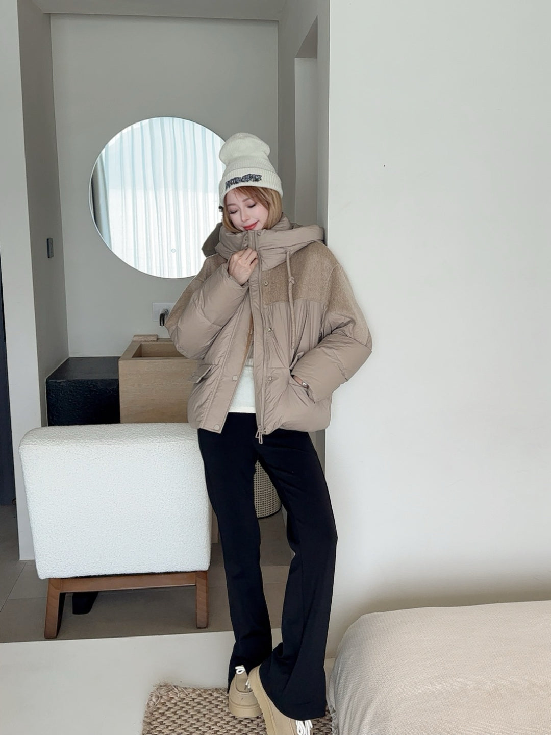 Max 25fw patchwork down jacket