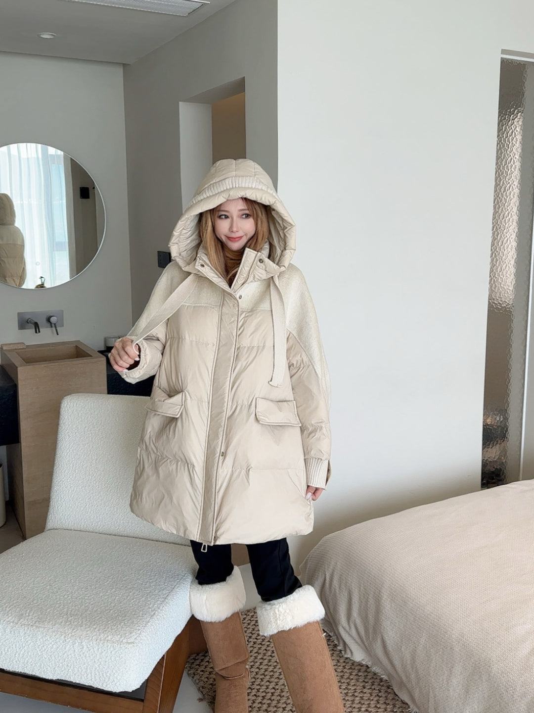 Max 25fw patchwork down jacket