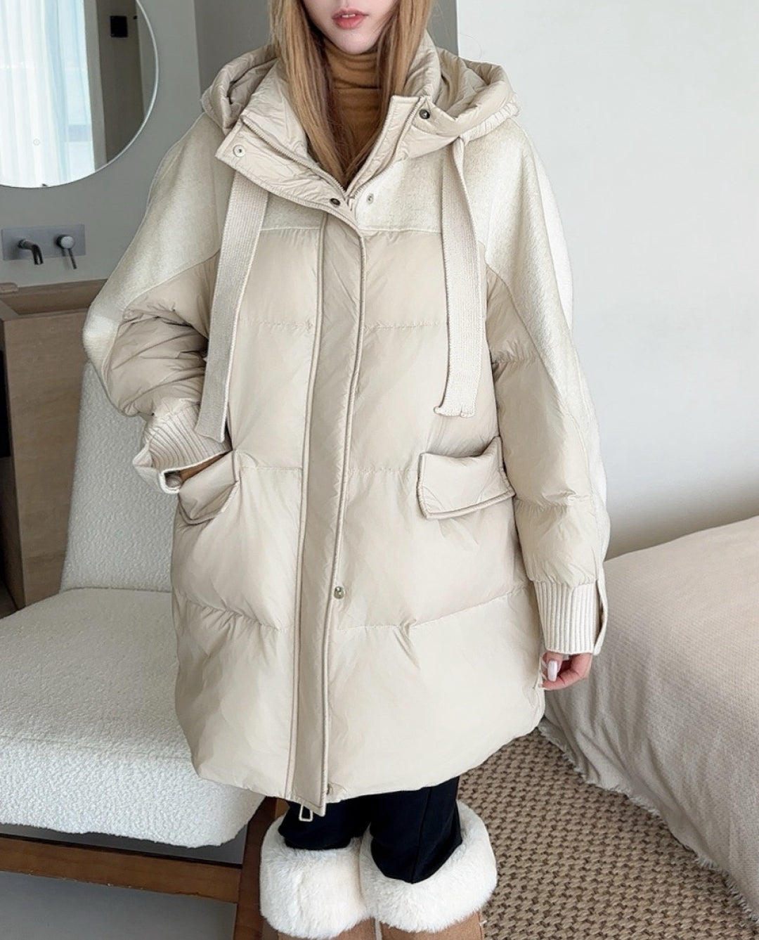 Max 25fw patchwork down jacket