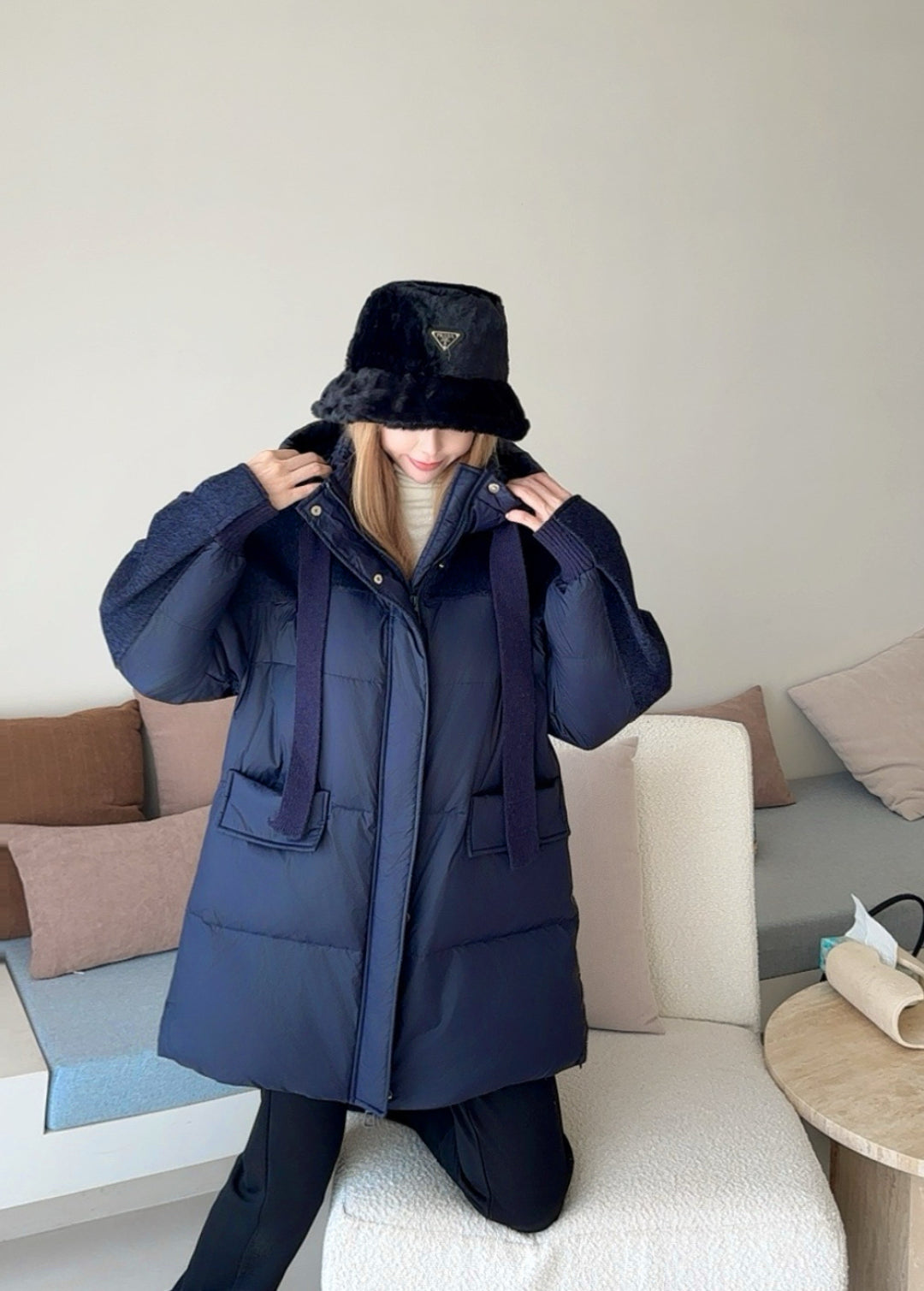 Max 25fw patchwork down jacket