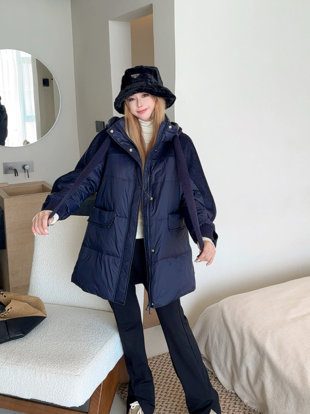 Max 25fw patchwork down jacket
