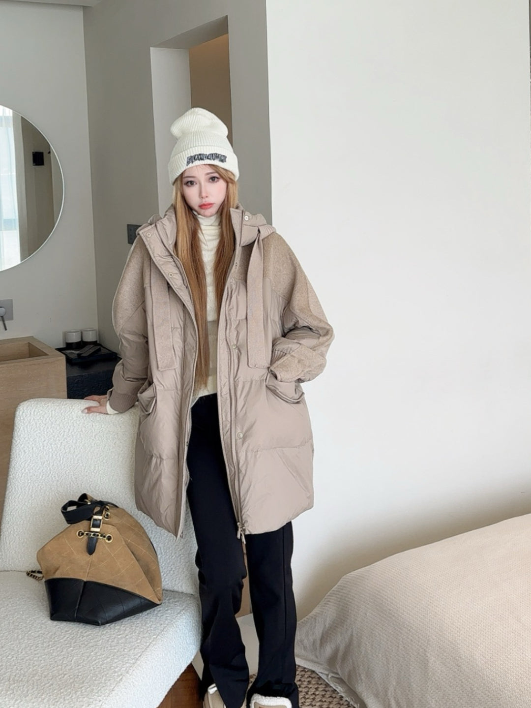 Max 25fw patchwork down jacket