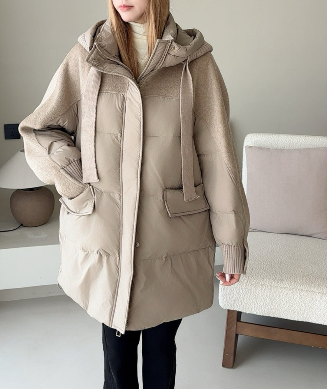 Max 25fw patchwork down jacket