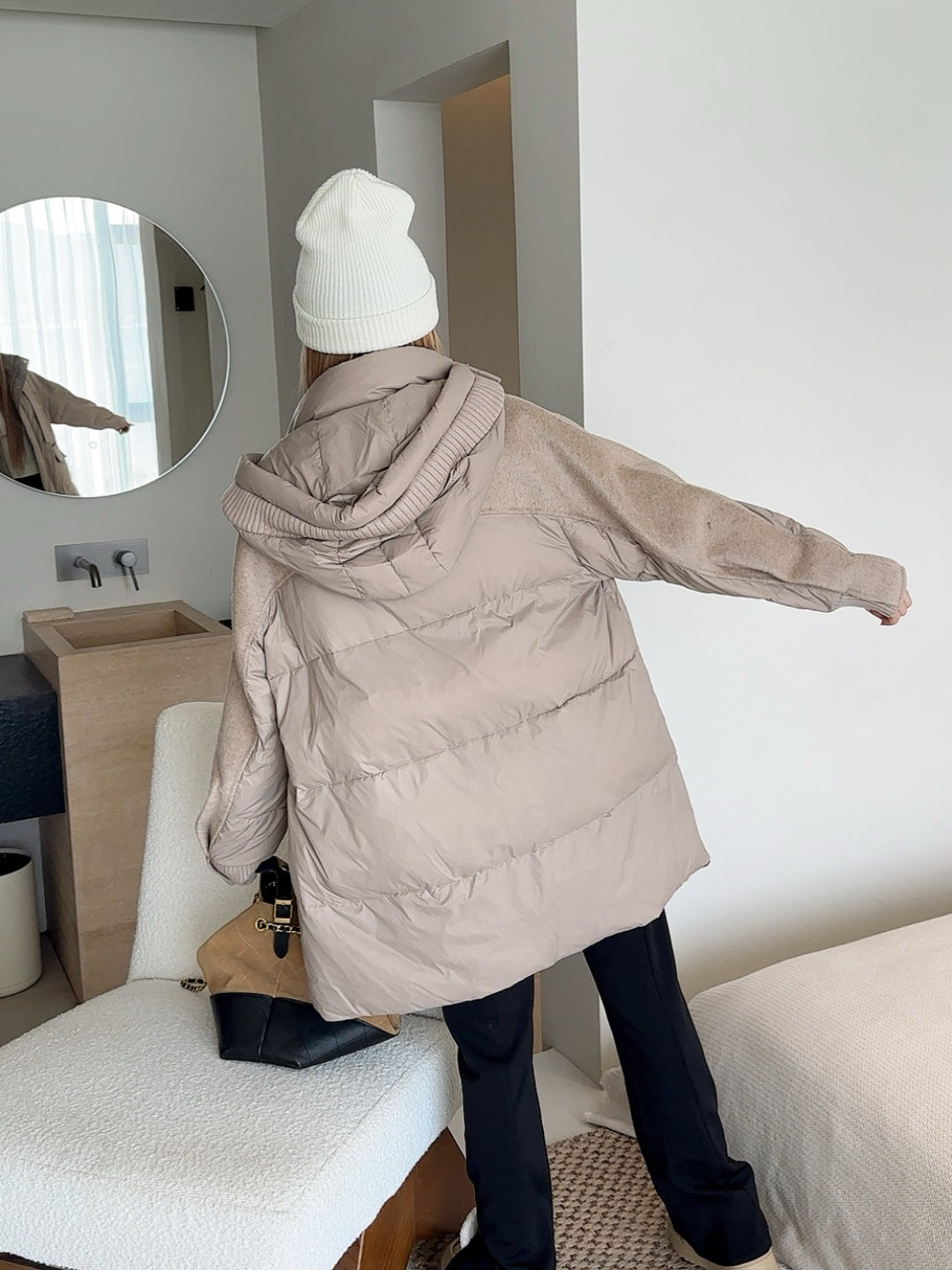 Max 25fw patchwork down jacket