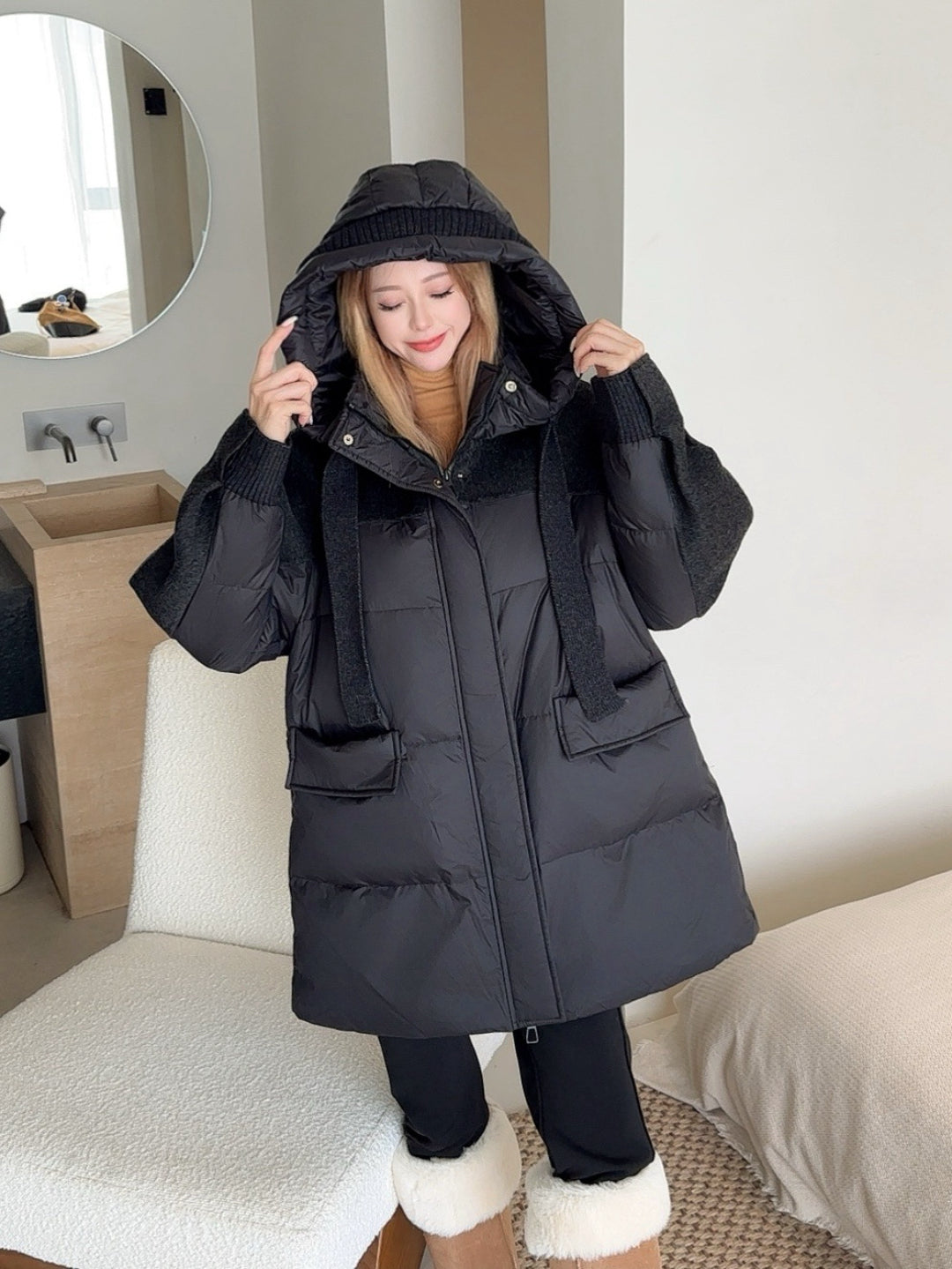 Max 25fw patchwork down jacket