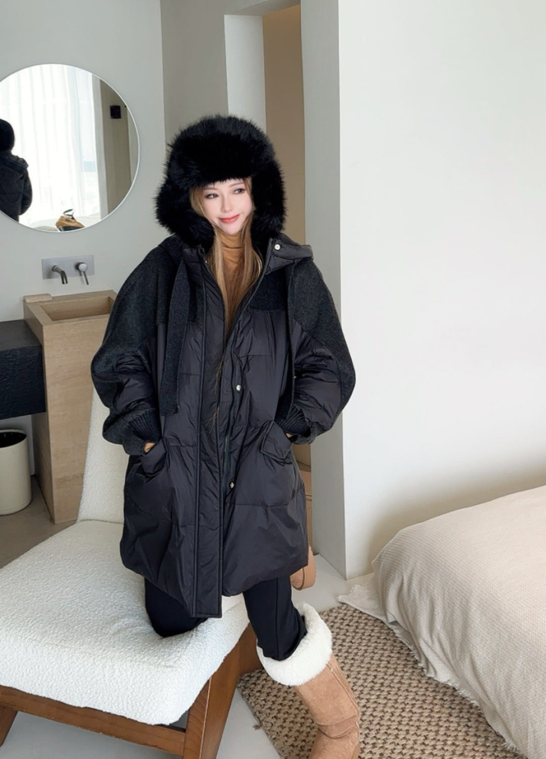 Max 25fw patchwork down jacket