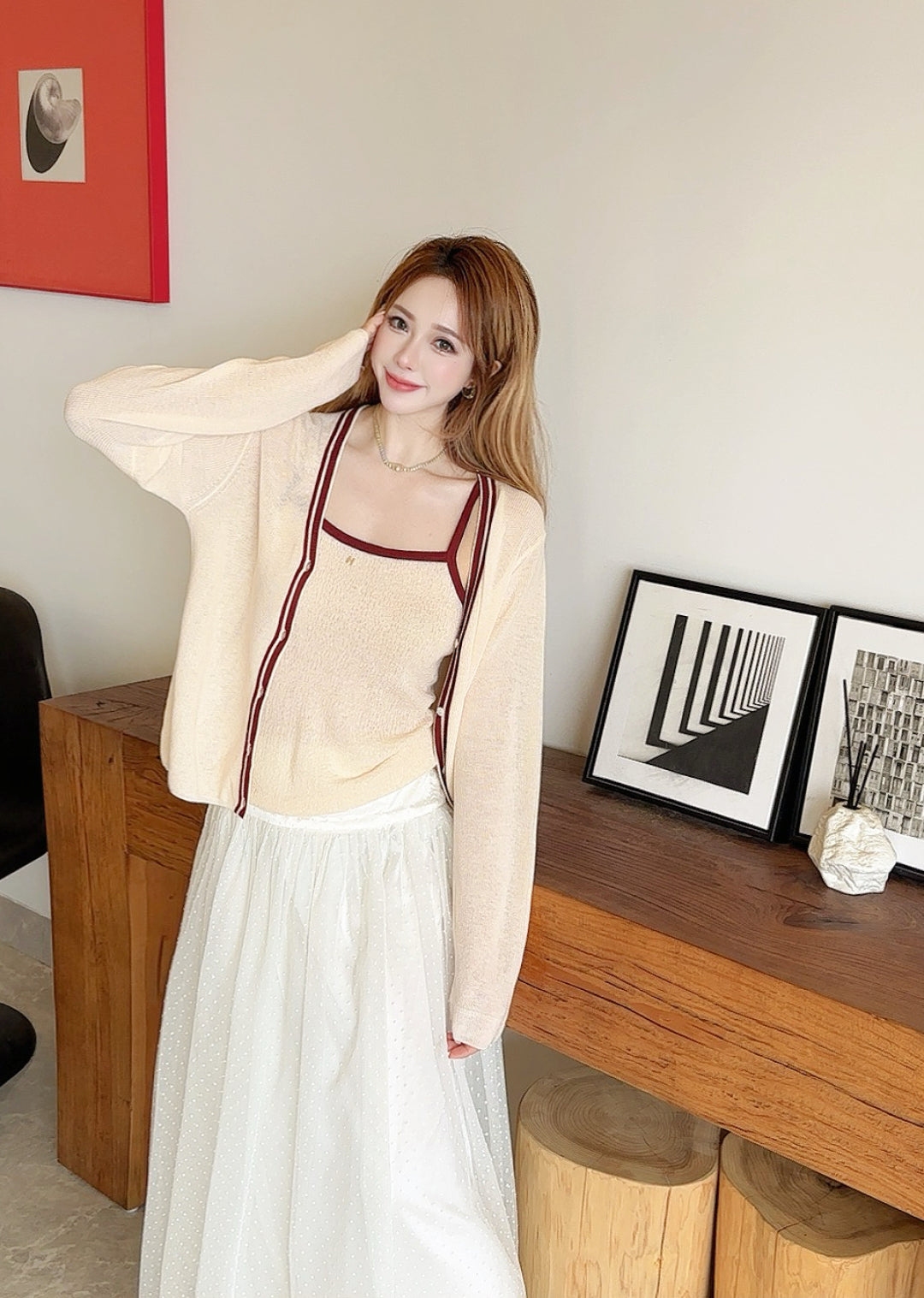 Herm 25fw Knitted vest cardigan