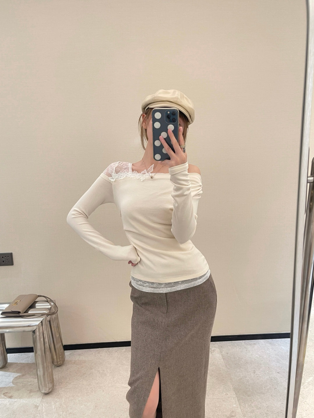 Miu 25fw lace shirt