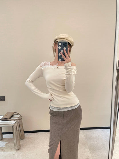 Miu 25fw lace shirt