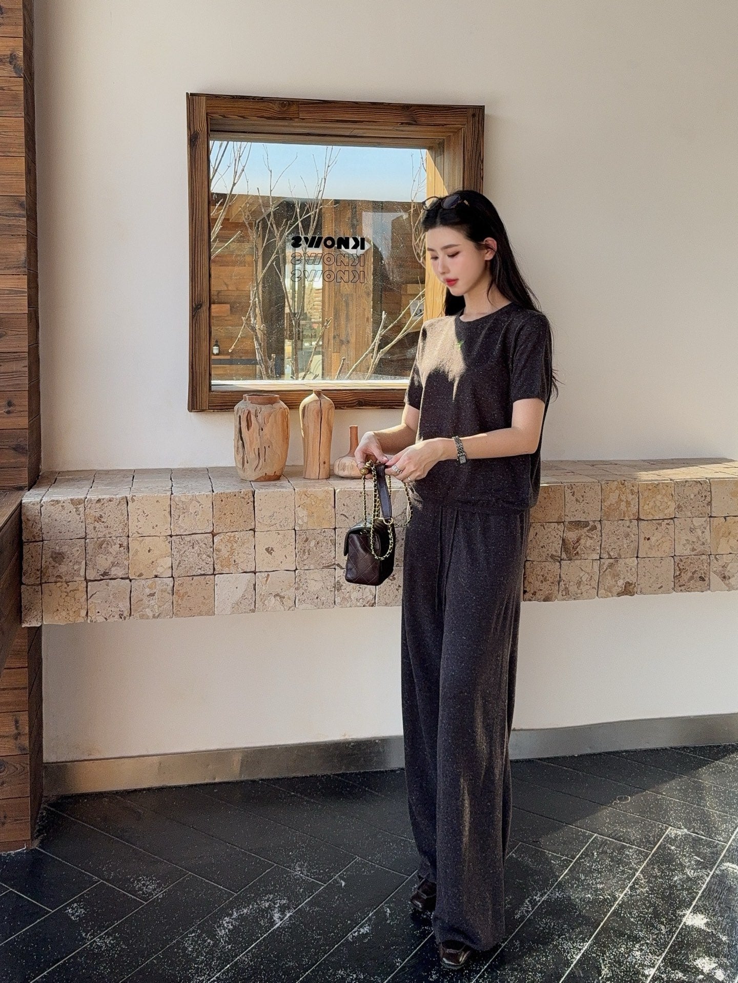 CD 25fw wool kintted suit