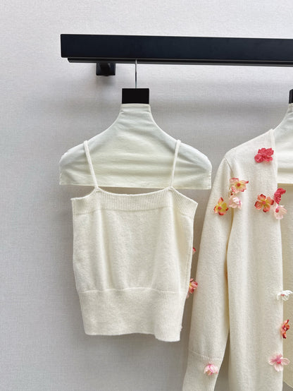Chan 25fw knit vest cardigan set