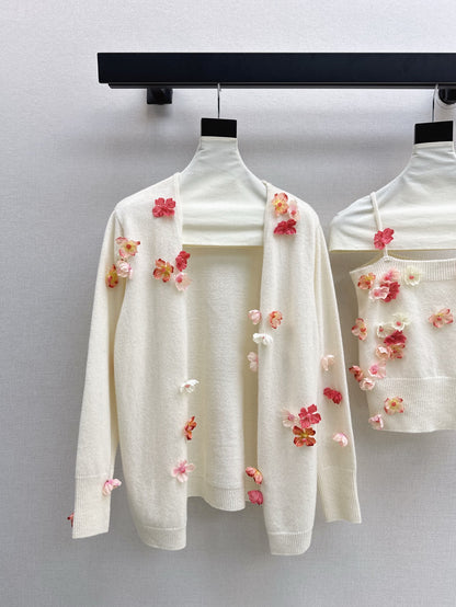 Chan 25fw knit vest cardigan set