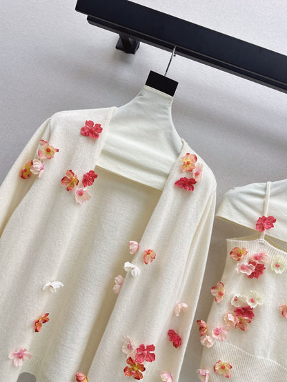 Chan 25fw knit vest cardigan set