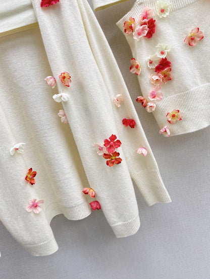 Chan 25fw knit vest cardigan set