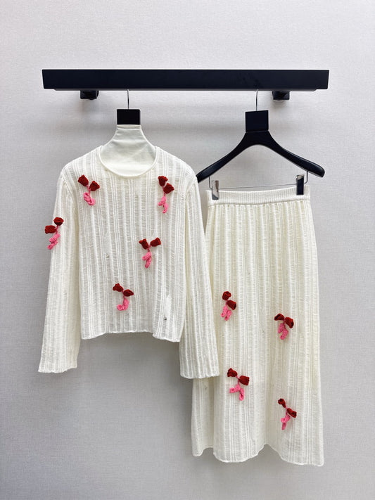 Chan 25fw wool sweater skirt suit