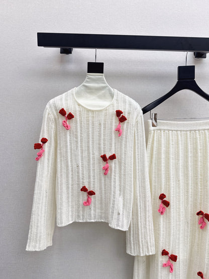 Chan 25fw wool sweater skirt suit