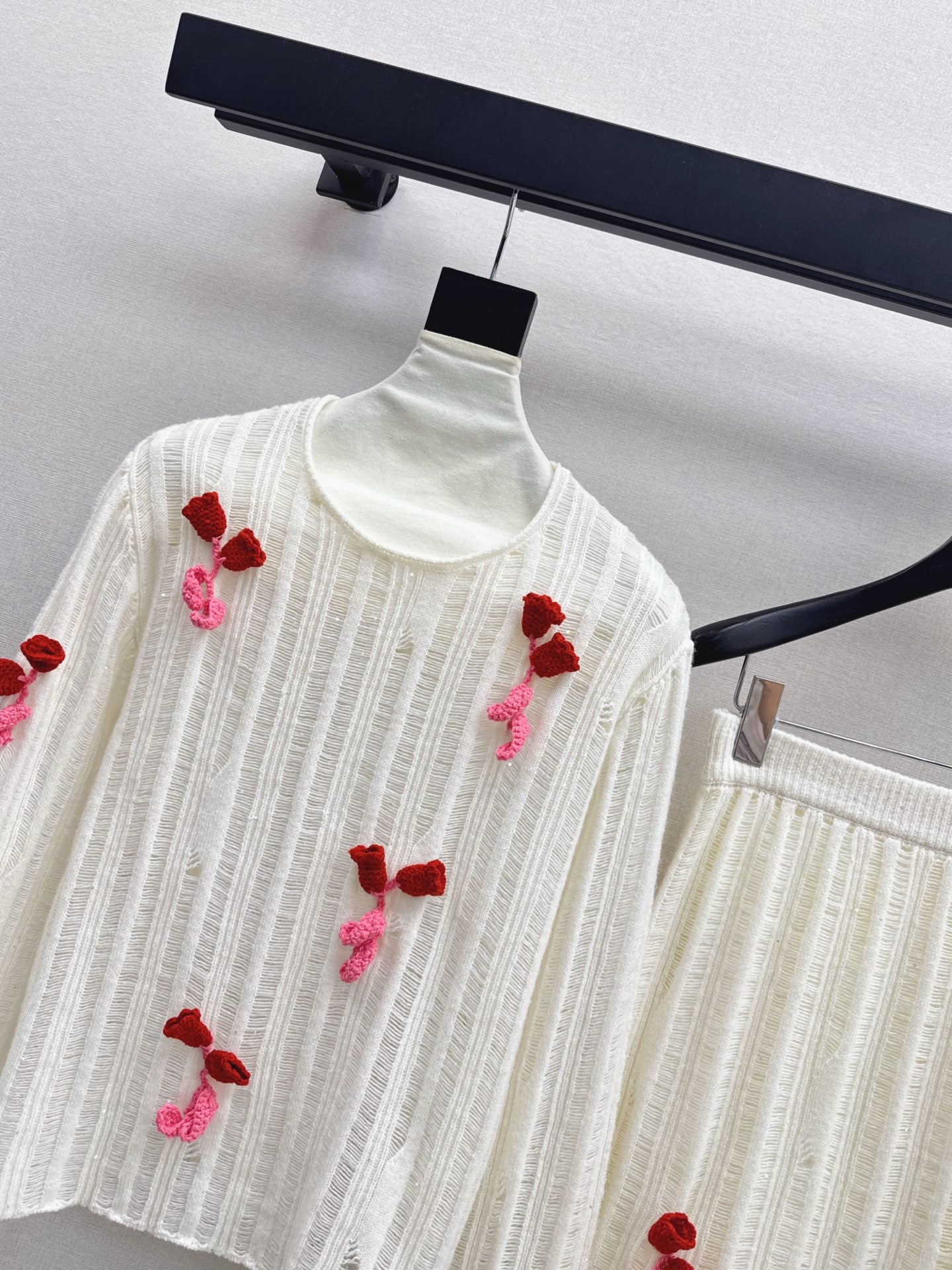 Chan 25fw wool sweater skirt suit