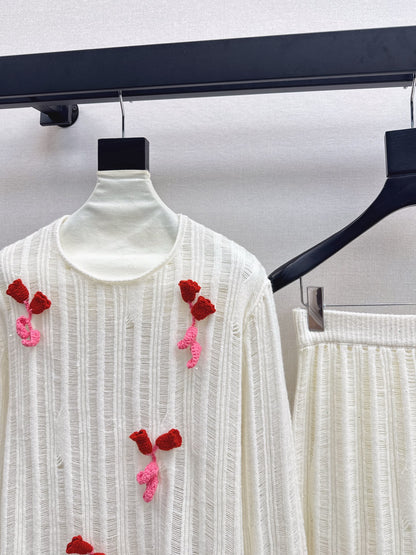 Chan 25fw wool sweater skirt suit