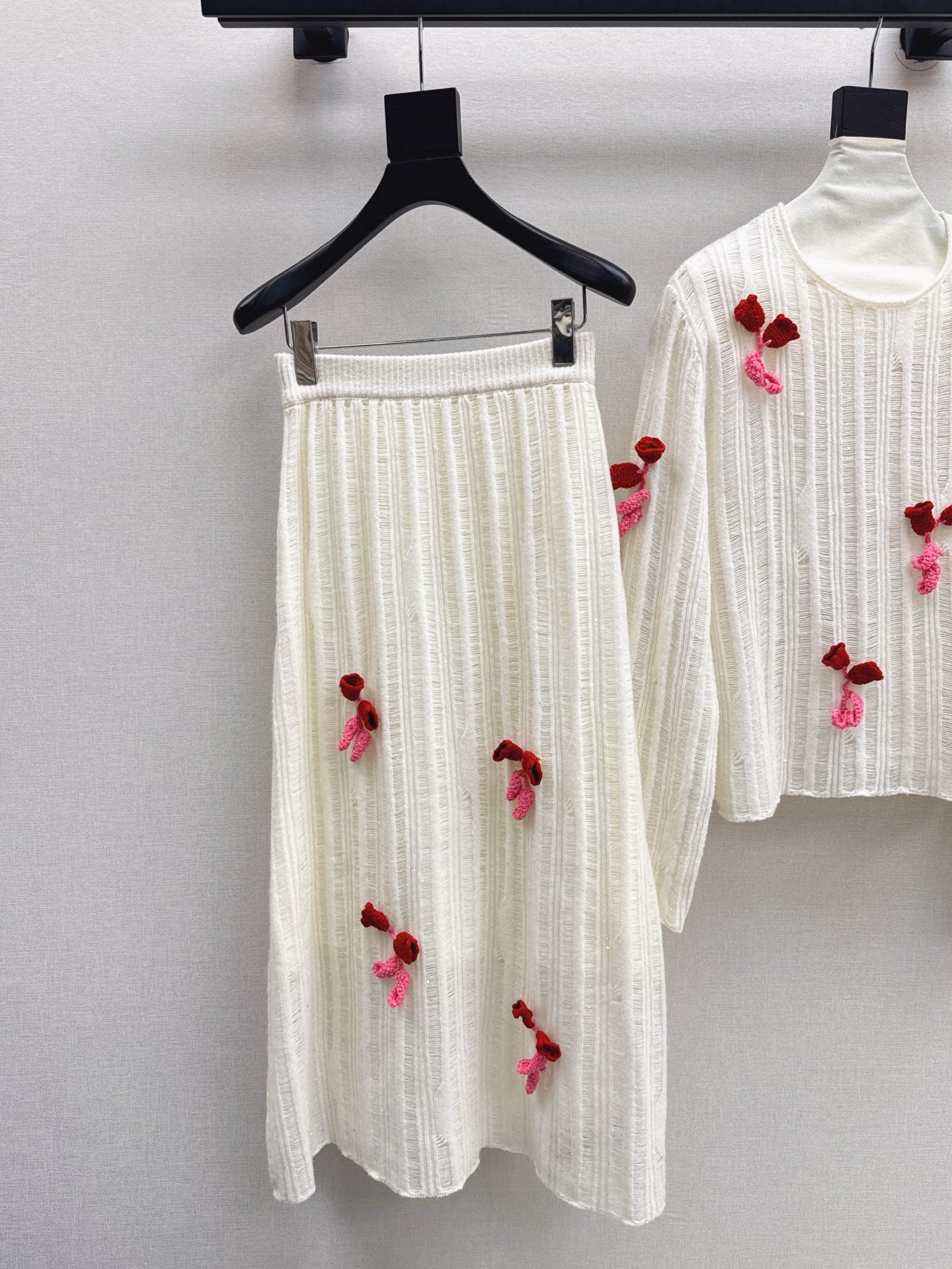 Chan 25fw wool sweater skirt suit