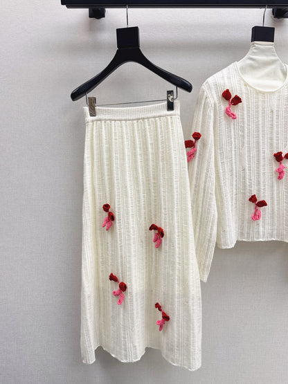 Chan 25fw wool sweater skirt suit