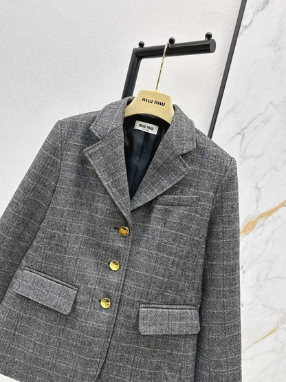 Miu 25fw plaid blazer