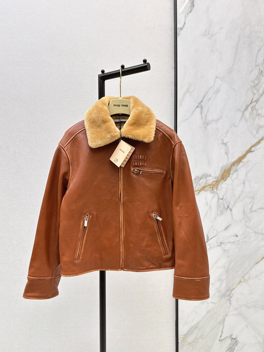 Miu 25fw leather jacket