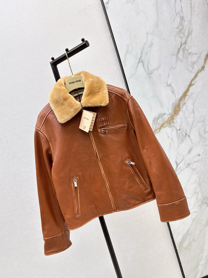 Miu 25fw leather jacket