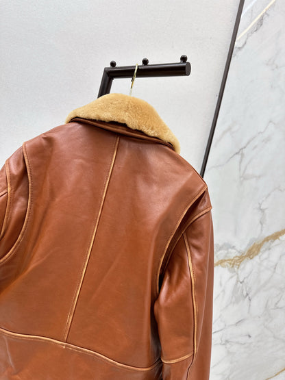 Miu 25fw leather jacket