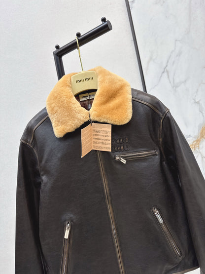 Miu 25fw leather jacket