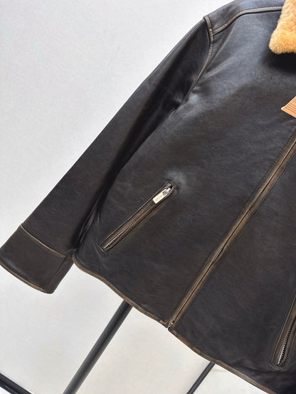 Miu 25fw leather jacket