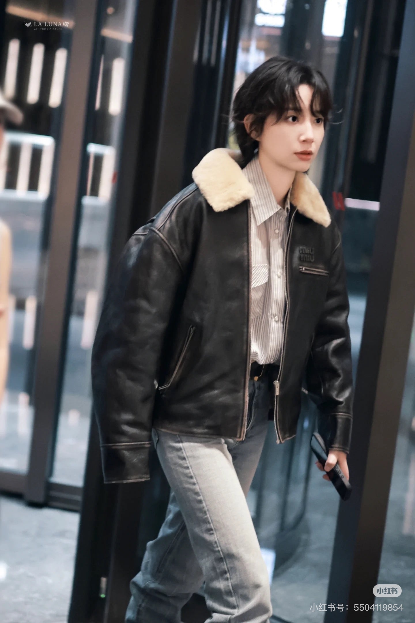 Miu 25fw leather jacket