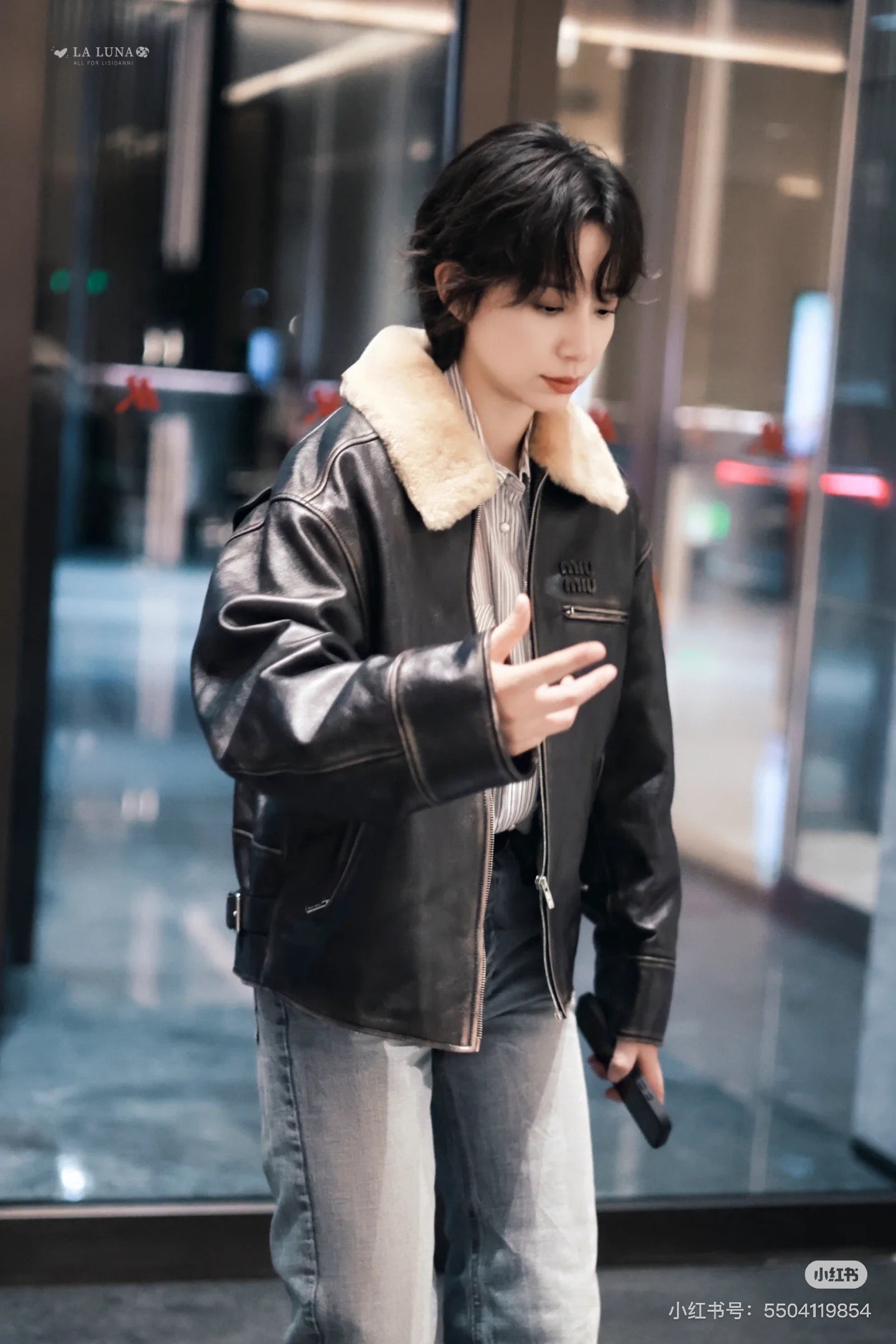 Miu 25fw leather jacket