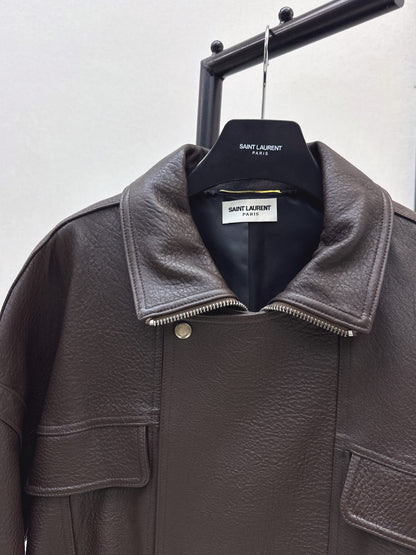 Saint 25fw leather jacket