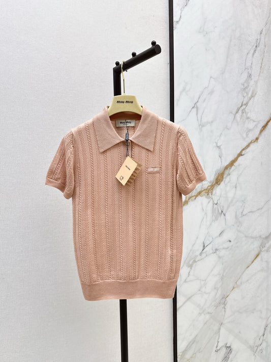 Miu 25fw cashmere polo shirt