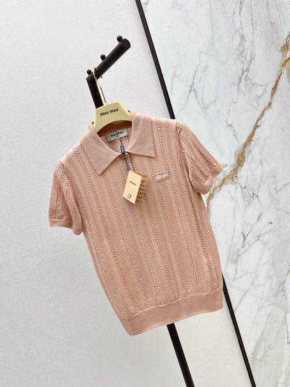 Miu 25fw cashmere polo shirt