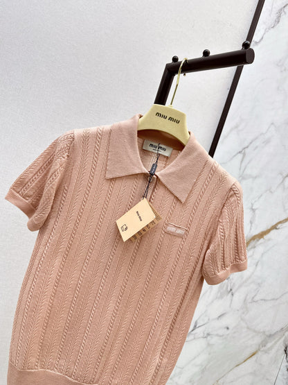 Miu 25fw cashmere polo shirt