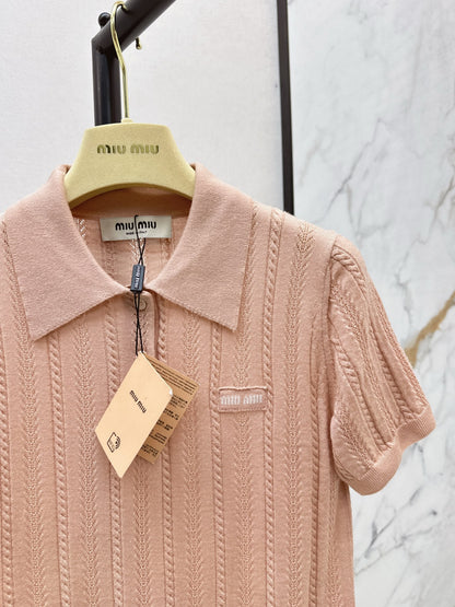 Miu 25fw cashmere polo shirt