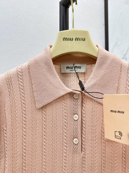 Miu 25fw cashmere polo shirt